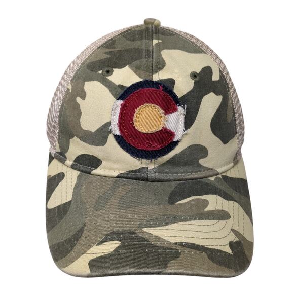 Colorado Flag Snapback Trucker Hat Multicolor One Size Adjustable Camo Blue 84 - Picture 1 of 9